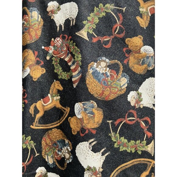 Womens Dickens Christmas Print Short Shimmer Jacket Topper Handcrafted Size L XL - Picture 3 of 7